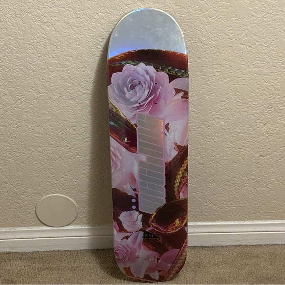 Primitive 2021 McClung Poison Pink Rose Holographic Foil Skateboard Deck 8.125” - Picture 2 of 7